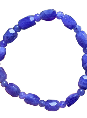 天然坦桑石随形手链饰品礼物情侣