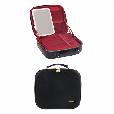 新款2024带灯化妆收纳箱带镜智能LED灯化妆包手提便携大容量化妆