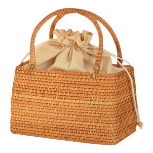 越南藤编编织镂空手提女包菜篮子包异域风情收纳野餐出游提篮百搭