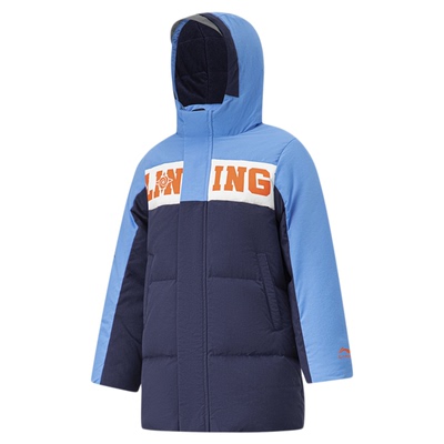 李宁羽绒服男童运动生活系列舒适保暖常规中长羽绒服YYMT065--B品