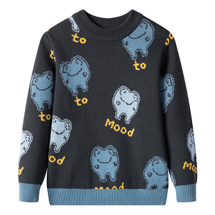 加比瑞男童毛衣冬款儿童针织衫冬装男孩线衫大童纯棉秋冬上衣