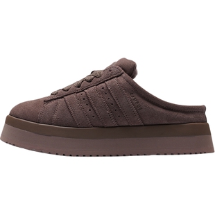 Adidas阿迪达斯三叶草女鞋2026新款加绒保暖厚底休闲面包鞋JR3731