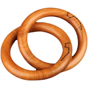 张至顺道长乾坤圈枣木桃木乾坤阴阳圈手镯把件道家法器整木雕