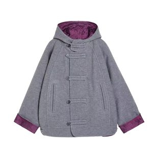 J1M5买手店 PRONOUNCE 25AW 双面扣袢连帽羊毛外套 设计师品牌