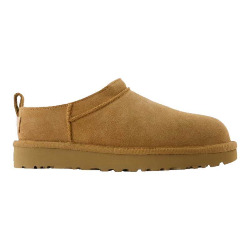 UGG Micro Classic 皮质女款经典雪地靴一脚蹬平底通勤短靴