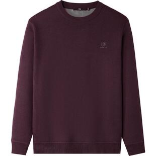 HLA/海澜之家唐三彩合作加绒加厚长袖针织衫25秋冬新款圆领毛衣男