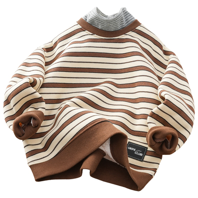 半高领男童加绒卫衣加厚洋气