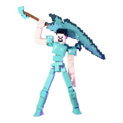 我的世界史蒂夫战神之刃烦人的村民钻石盔甲套装him拼装3打印玩具