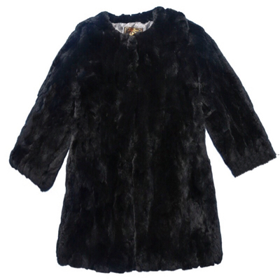 真獭兔毛中长款皮草外套女冬季新款大码皮毛一体修身保暖棉衣服潮