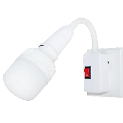 家用LED插座灯简易E27螺口灯座带插头开关超亮节能电灯泡卧室壁灯