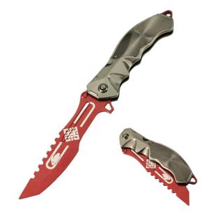 【现货】22CM暗区突围周边金属武器模型瑞兔折刀可折叠版手办摆件