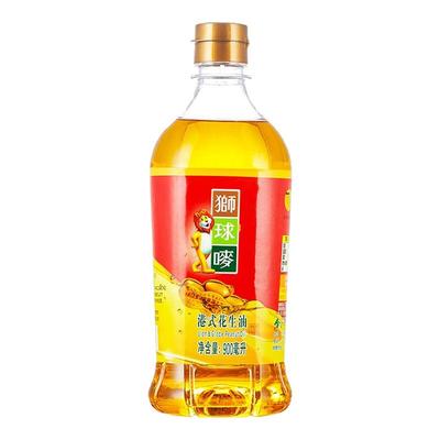 狮球唛花生油物理压榨一级900mL食用油瓶装炒菜家用烘焙香港正品