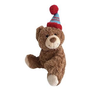 芯苼 可爱泰迪熊花艺包装花束礼盒公仔玩偶生日帽毛绒玩具diy礼物