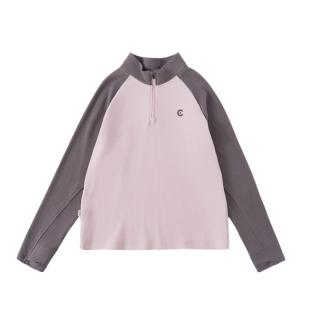 cicochild26年春款亲子中大女童温芯绒暖绒卫衣立领运动上衣