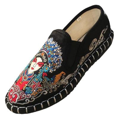 刺绣老北京透气纯棉国风低帮布鞋