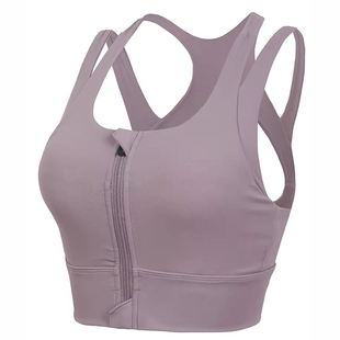 乐炼ing大码运动内衣女拉链胖防震跑步跳绳马拉松高支撑网球文胸