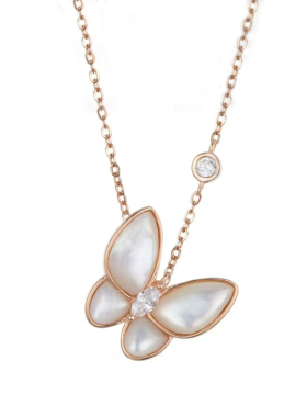 蝴蝶贝母项链女S925纯银2025新款