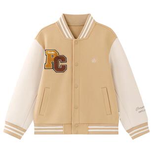 全棉时代儿童外套男童舒弹空气层棒球外套棒球领高弹力秋冬新款