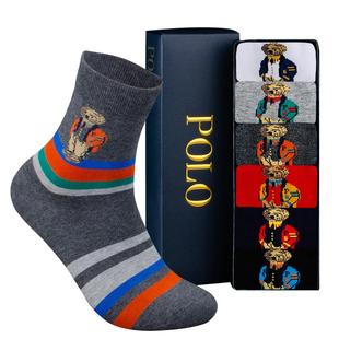 Polo男袜子纯棉男士袜子冬季袜子男士2025新款保罗男袜中筒高档袜