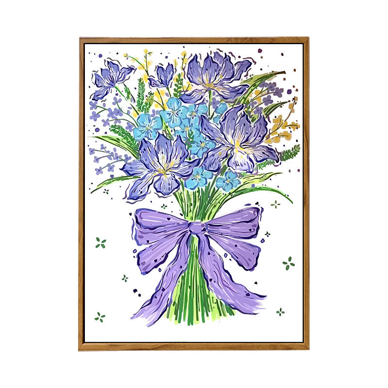 唯美花束玫瑰花DIY数字油画礼物
