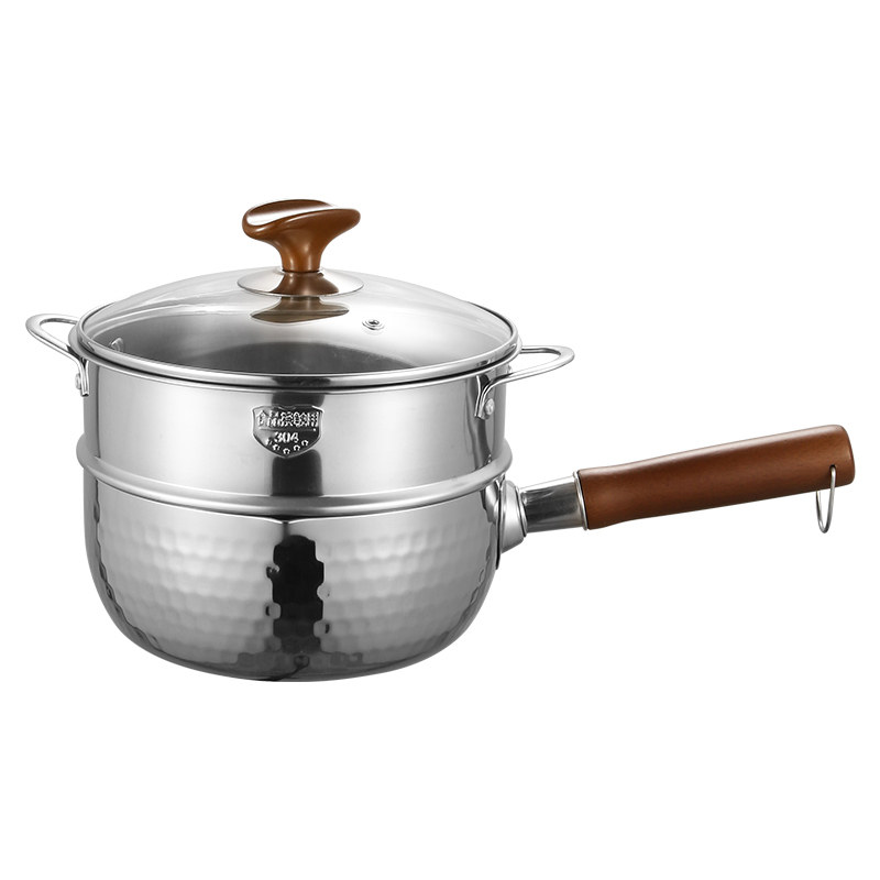 无涂层小奶锅日式雪平锅宝宝专用辅食锅不锈钢婴儿家用泡面汤锅