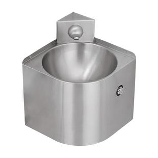 304不锈钢洗手盆卫生间夹角挂墙式洗脸盆监狱看守所壁挂拐角面盆