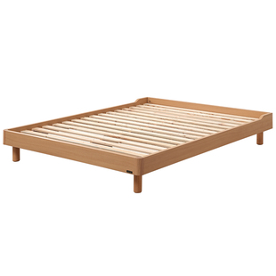 全友家居原木风1.5m无床头榻榻米卧室1米8双人地台床床垫组合套装