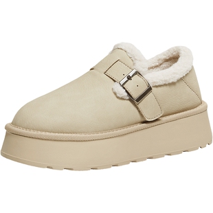 TATA他她勃肯鞋女2025新款加绒保暖毛毛鞋休闲鞋雪地靴WDX40DM4