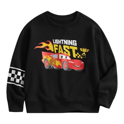 2025春秋季新款儿童纯棉长袖卫衣男童卡通印花圆领毛圈宝宝打底衫