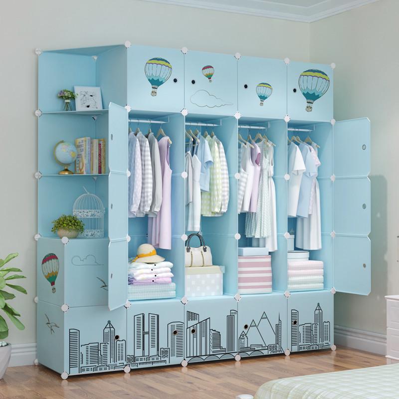 简易衣柜子单人小组装收纳塑料租房宿舍家用简约现代经济型布衣橱