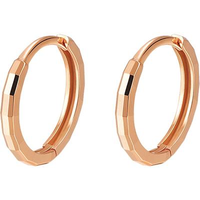 明牌珠宝金耳饰简约素圈