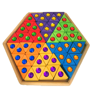 德国BAUSPIEL宝石亚克力桤木积木儿童过家家玩具幼儿园礼物自然3+