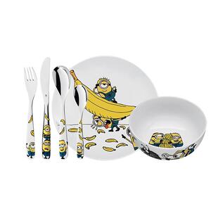 【自营】德国WMF福腾宝儿童餐具小黄人不锈钢刀叉勺盘子6件套装W
