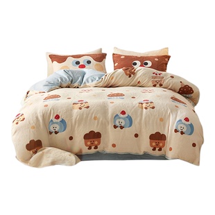 多喜爱秋冬暖绒套件床上用品四件套床单床品被套被罩被单加绒毛绒