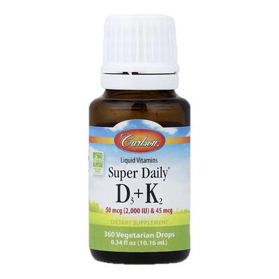 Carlson Labs卡尔森 液体维生素D3+K2双效守护骨骼