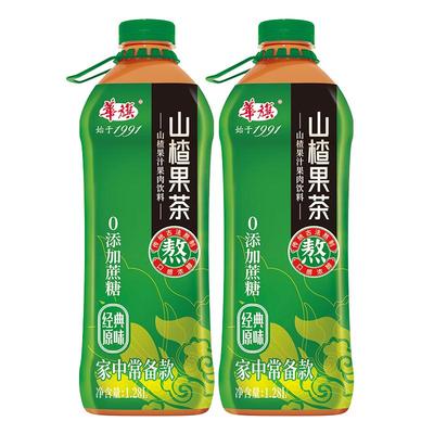 华旗山楂果茶 山楂果汁果肉饮料 30年系列未加蔗糖 1.28L*2瓶