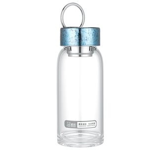 诺岩新款纯钛盖玻璃杯单层大容量茶水分离泡茶办公室便携茶水杯