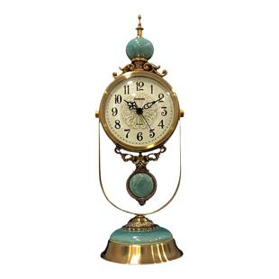 欧式复古机械座钟老式摆钟仿古高级钟表客厅轻奢台式家用时钟摆件