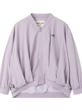 女童简约舒适立领棒球服