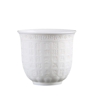 德化羊脂玉白瓷功夫品茗茶杯主人杯心经单杯陶瓷紫砂茶碗大号茶盏
