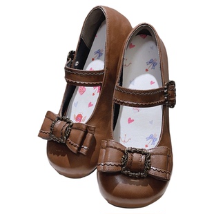 现货 古董画框 久久Lolita原创复古洛丽塔lo鞋低跟圆头女单鞋