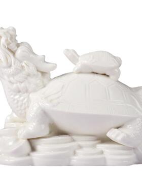 陶瓷工艺品中式办公室摆件龙龟