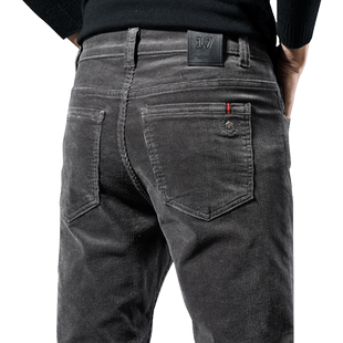 罗蒙灯芯绒长裤子男士潮牌秋季男裤2023新款春秋灯草绒直筒休闲裤