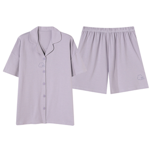 莹柔睡衣女款2025新款春夏季纯棉短袖短裤套装休闲凉爽开衫家居服