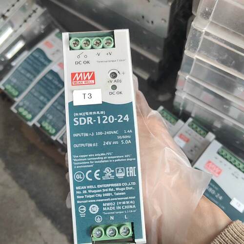 溢价-明纬SDR-120-24，24V 5A，输入100-240V