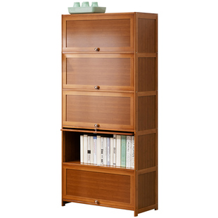 木马人带门书柜非实木展示柜子楼梯下自由组合格子柜陈列防尘储物