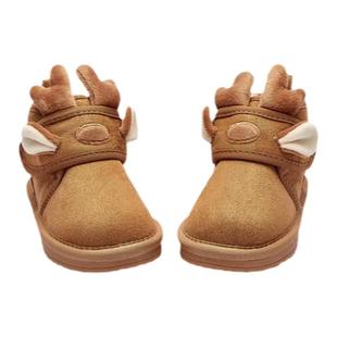 巴拉巴拉婴儿宝宝雪地靴男童女童加绒防滑短靴儿童鞋子冬季童鞋厚