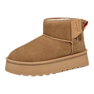 回力厚底雪地靴女款2025新款冬季加绒加厚保暖女士短靴东北棉鞋子