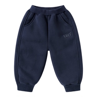 男童加绒卫裤长裤子冬装秋冬款棉裤新款童装儿童宝宝加厚保暖冬季