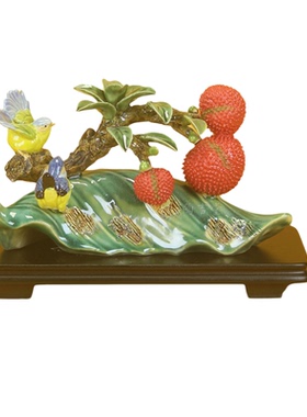 石湾公仔新中式陶瓷荔枝摆件